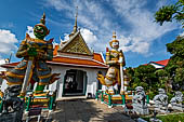 Bangkok Wat Arun - The entrance of the ubosot guarded by a pair of giant demons. 